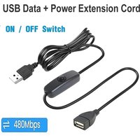 1M/2M USB Male to Female Extension Cable with On/Off Switch Data Transfer and Charging for LED Lamp/USB Flash/Fan/LED Strips etc
