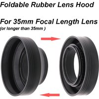 49 52 55 58 62 67 72 77 82 mm Foldable Rubber Camera Lens Hood Anti glass reflection Collapsible Black Soft Screw-on Generic