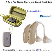 BTE hearing aids, optional with Bluetooth, noise reduction, compatible with digital rechargeable hearing aid devices,1pair