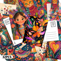 32pcs, Bohemian Fairy Tale Postcards, decoration/greeting cards/postcards, high-precision printing, collectible and mailable