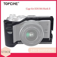 M6ii Camera Cage for Canon EOS M6 MarkII with Cold Shoe Mount Arca Bottom Plate Side Grip Full Access No Block