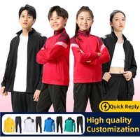 Adult Long Sleeved Soccer Tracksuit Coat Jersey Football Uniform Jacket Futsal Kid Team Training Sportswear Outfit Clothes