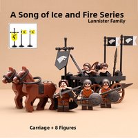 Winterfell Medieval Soldier Carriage Wolfhold Snowman Ice And Fire Song Building Blocks Toy for Boys And Girls