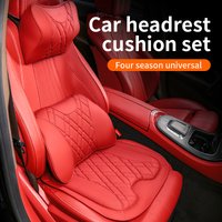 Car Genuine Leather Neck Pillow Protection Waist Pillow Waist Pillow Car Headrest Cushion Anti Slip All Year Round Universal