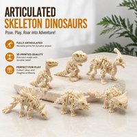 3D Printed Integral Skeleton Dinosaur Figure Tyrannosaurus Rex Movable Joint Model Spiked Back Dino Collectible Articulated