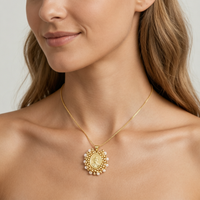 Nidin Trendy Religious Charm Pendant Necklace With Pearl Beads Sacred Heart/Cross/St. Benedict Medal Christian Jewelry For Women