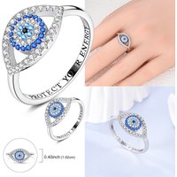Original 925 Sterling Silver Ring Devil's Eye Religion Ring For Woman Fine Jewelry Gift