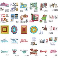 Metal Cutting Dies Cheers Merry Christmas Dies Animal Horse Sheep Pig Dog Pop-up Dies Layered Geometry Mould for DIY Paper Cards