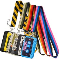 Recording Tapes Lanyard Neck Strap Keychain Cartoon ID Card Cover Badge Holder Mobile Phone Hang Rope Keyring Accessories Gifts