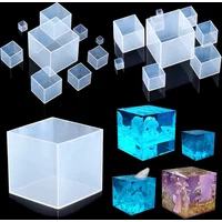 Clear Silicone Cube Molds Large Deep Square Epoxy Resin Mold Transparent Silicone Molds for Resin Casting DIY Jewelry Making