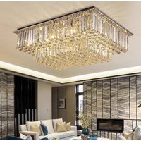LED Crystal Stainless Steel Rectangle LED Lamp.LED Light.Ceiling Lights.LED Ceiling Light.Ceiling Lamp For Foyer Bedroom Hall