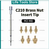 C210 HS-02B Solder Iron Tip And M2-M8 Hot Melt Brass Nut Embedded Kit Heating Insert Replacement Tool For 3D Printing Modify