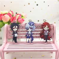Black Butler Keychain Ciel Phantomhive Sebastian Under Taker Charles Grey Grell Sutcliff Cartoon Acrylic Japanese Anime Keyring