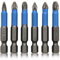 6pcs Hexagonal Handle Anti Skid Electric Screwdriver Bits Cross Head Drill Hexagonal Handle Hand Tools PH1 PH2 PH3 PZ1 PZ2 PZ3