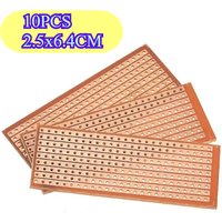 10PCS 2.5*6.4cm Single Side PCB Board Single Row Continuous Hole 2.5*6.4cm Protoboard Universal Experiment Matrix Circuit Board