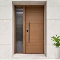 Household Wood Grain Color Manual Silent Entry Door with Electronic Lock and Handle Made of Aluminum Heavy Duty Security Doors