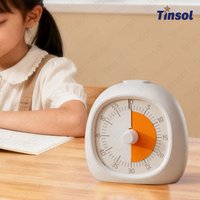 TINSOL 60 Minute Silent Visual Timer Practical Plastic Digital Clock Study Timer Focus Aid for Kids Classroom Homework Kitchen