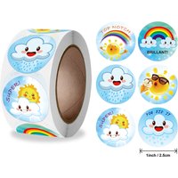 50-500pcs Cute Sun Rainbow Clouds snowflake Stickers Children's Weather Sealing Labels for Handmade Gift Decor 1inch