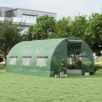 qwGOFLAME 400 x 300 x 200 cm Outdoor Walk-in Tunnel Greenhouse 8 Roll-up Windowse