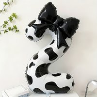 3pcs Black Bow 40 Inch Cow Number 0-9 Balloon Set Birthday Party Decoration Festival Supplies Photography Props