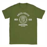 Power Rangers Angel Grove High T-Shirts Men Women Round Neck Pure Cotton T Shirt Short Sleeve Tee Shirt Graphic Printed Clothes