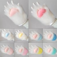 1 Pair Plush Half Cat Paw Gloves Cartoon Furry Claw Glove Fursuit Kigurumi Mittens Halloween Dress Up Party Anime Cosplay Props