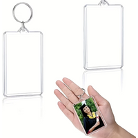 10/30/50Pcs Blank Photo Frame Insert Keychains Acrylic,Rectangle,Clear Acrylic Photocard Holder Keychain
