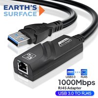 1000Mbps USB 3.0 Gigabit Ethernet Adapter RJ45 LAN Card for PC Laptop MacBook Windows 10/11 Xiaomi Box Nintendo Switch USB Cable