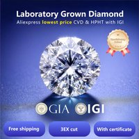 Diamant de laboratoire IGI GIA VVS VS 0,5 ct 1 ct 3 ct 5 ct, diamant rond taille brillant, 100 % véritable diamant de laboratoire cultivé CVD HPHT