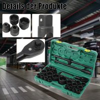 3/4" & 1" Antriebssatz mit Schlagschraubern, metrisches 6-Eck-Schlagschraubenschlüssel-Set 21–65 mm mit Verlängerungsstange, Gleitstangenadapter und Blasformkoffer, hohe Härte und Verschleißfestigkeit
