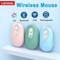 Lenovo 2.4Gh Wireless Gaming Mouse Dual Modes Bluetooth Ultra-Low Power Consumption Compatible With PC Mac Computer Laptops Mute