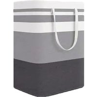 Collapsible Extra Large Laundry Basket Striped Fabric Storage Organizer Space Saving Foldable Clothes Hamper for Home Bedroom