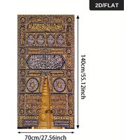 1pc Large Modern Golden Kaaba Door Mecca Islamic Canvas Painting Wall Art, Frameless Large Kaaba Wall Art for Living Room Decor