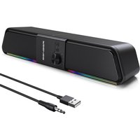 SENZER CS20 2 in 1 Bluetooth Computer Speakers for Desktop, USB Plug & Play Clear Sound PC Speakers with RGB Light, Monitor Soun