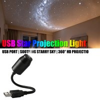 5V USB Powered LED Starry Sky Lamp Car Interior Star Roof Light Moon Star Atmosphere Light Projector Lamp Plug Play Night Light