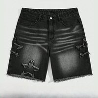 Pants Denim Pant Men Jeans Knee Length Stars Vintage High Waist Frayed Hem Straight Trousers Y2k Streetwear Casual 2026 Spring