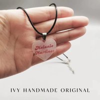 Melanie Martinez Necklace Pendant Acrylic Heart Melanie Martinez Accessories Y2K Jewelry Charms Custom Gifts for Girl Friends