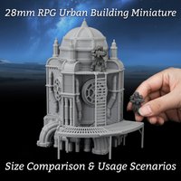Sci-Fi Futuristic Urban Miniature Terrain for Tabletop RPGs - Dome Tower Structure for Sci-Fi Scenarios