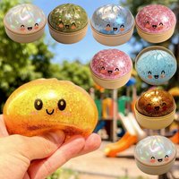 Simulated Bun Squeezable Toy Soft Colorful Glitter Dumpling Anti-stress Relief Slow Rebound Toy Children's Restless Gift