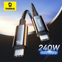 Baseus PD 240W Super Fast Charging Cables For iPhone 16 15 Plus Promax TypeC To USB Type C Wire Cable For Macbook iPad Data Cord