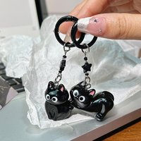 Small Gift Bag Accessories Black Cat Pendant Pendant Q Cute Big-eyed Cat Star Keychain Cartoon Girlfriend
