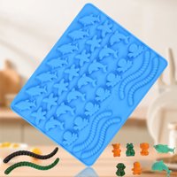 Multicavity Marine Animal Silicone Chocolate Mold Dolphin Candy Jelly Baking Mould Starfish Cake Decor Making Set Ice Tray Gifts