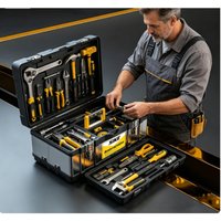 Multifunctional Household Tool Storage Box, Portable Double Layer Thickened Anti-fall Stainless Steel Hardware Box