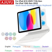 Backlight Magic Keyboard for iPad A16 Case 2025 iPad 11th Gen 11 inch For iPad 10th Gen 10.9" Multi-touch Smart Keyboard Folio