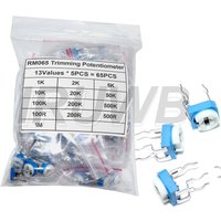 65PCS New RM-065 RM065 WH06-2 Variable Resistors Assorted Kit 13Type*5pcs Trimming Potentiometer 100R-1M