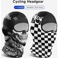 Men's Motorcycle Full Face Mask Skull Breathable Sun Protection Cooling Balaclava Under Helmet Summer Riding Ice Silk Headgear