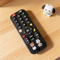 Silicone cartoon simulation remote control, dental adhesive grinding toy with buttons