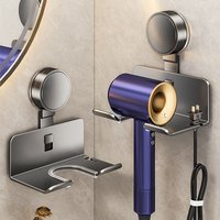 Self Adhesive Dryer Rack Wall Mounted Bathroom Storage Organizer for Dyson Hairdryer Stand Support No Punch Cradle Holder Shelf