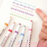 3/6Pcs Flower Shape Outline Pens Highlighter Marker Curve Roller Tip Pen Stationery School Office Supplies Gifts