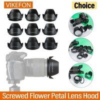 VIKEFON Camera Lens Hood - 49 52 58 55 62 67 72 77 82 mm for Canon Nikon Sony DSLR SLR Camera Lente Protector Shade